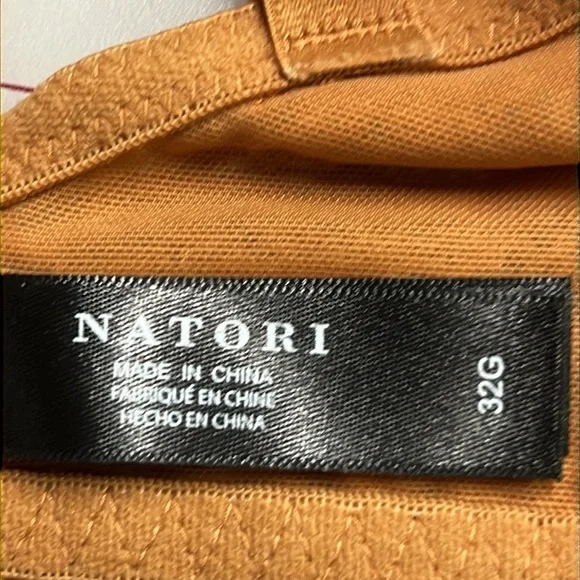 Natori "Feathers" Plunge T-Shirt Underwire Lace Carmel Full Figure Bra SZ 32G - Picture 5 of 13